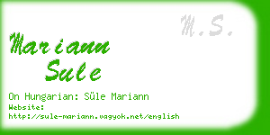 mariann sule business card